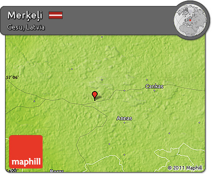 Physical Map of Merķeļi