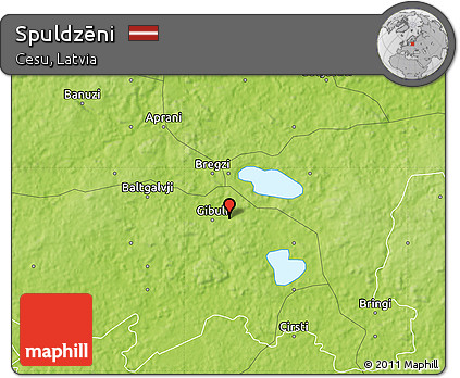 Physical Map of Spuldzēni