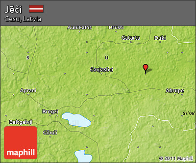 Physical Map of Jēči