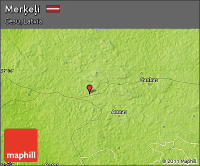 Physical Map of Merķeļi