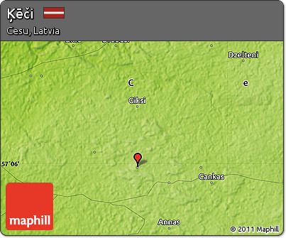 Physical Map of Ķēči