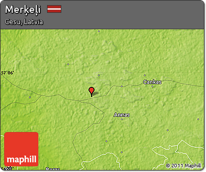 Physical Map of Merķeļi