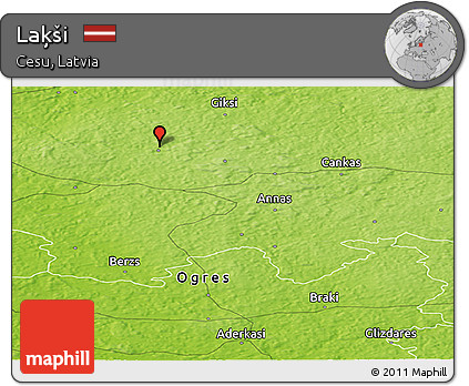 Physical Panoramic Map of Laķši