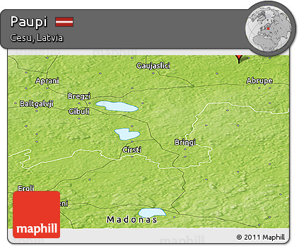 Physical Panoramic Map of Paupi