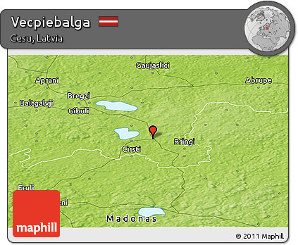 Physical Panoramic Map of Vecpiebalga