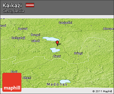 Physical Panoramic Map of Kaikaži