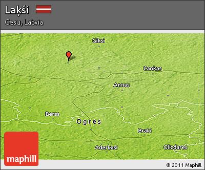 Physical Panoramic Map of Laķši