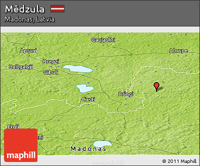 Physical Panoramic Map of Mēdzula