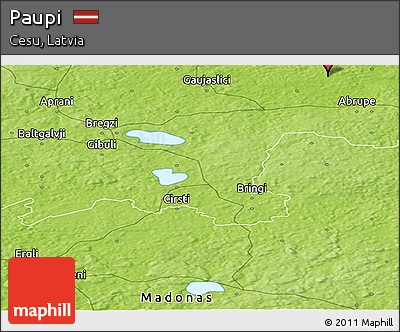 Physical Panoramic Map of Paupi