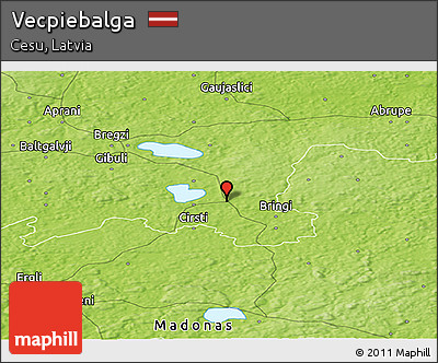 Physical Panoramic Map of Vecpiebalga