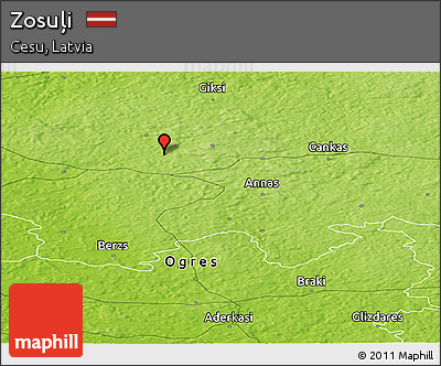 Physical Panoramic Map of Zosuļi