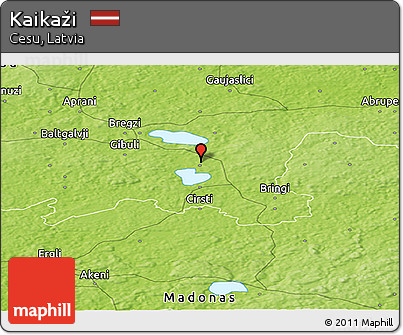 Physical Panoramic Map of Kaikaži