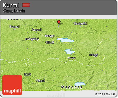 Physical Panoramic Map of Kurmi