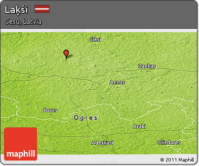 Physical Panoramic Map of Laķši