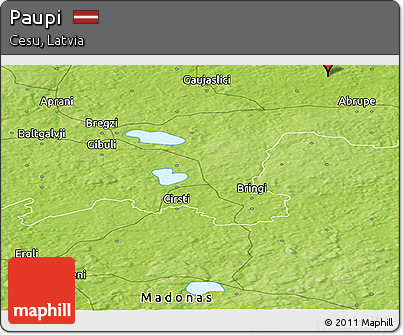 Physical Panoramic Map of Paupi