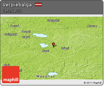 Physical Panoramic Map of Vecpiebalga