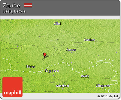 Physical Panoramic Map of Zaube
