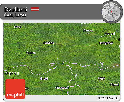 Satellite Panoramic Map of Dzelteni