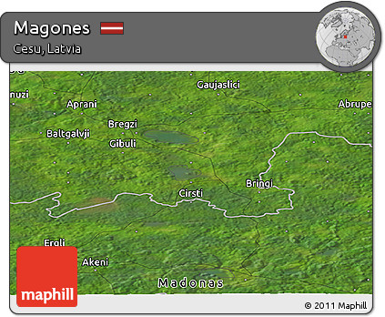 Satellite Panoramic Map of Magones