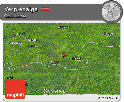 Satellite Panoramic Map of Vecpiebalga