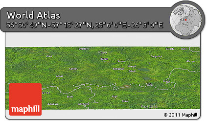 Satellite Panoramic Map of the Area around 57° 3' 8" N, 25° 34' 30" E
