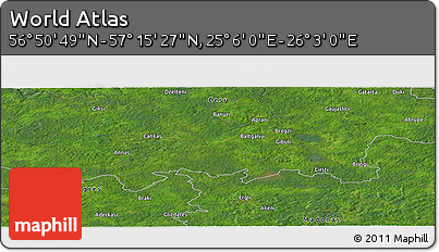 Satellite Panoramic Map of the Area around 57° 3' 8" N, 25° 34' 30" E