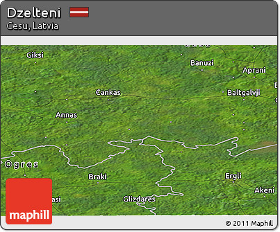 Satellite Panoramic Map of Dzelteni