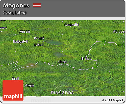 Satellite Panoramic Map of Magones