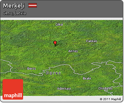 Satellite Panoramic Map of Merķeļi