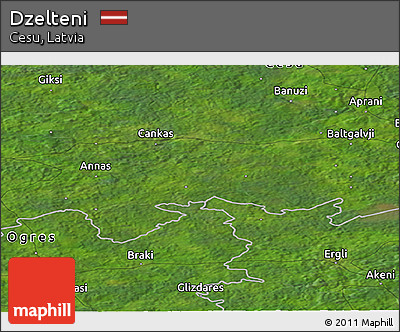 Satellite Panoramic Map of Dzelteni