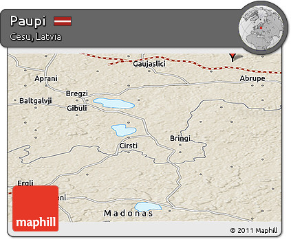 Shaded Relief Panoramic Map of Paupi