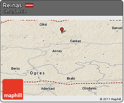Shaded Relief Panoramic Map of Reinas