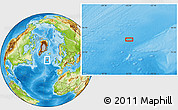 Physical Location Map of the area around 57° 3' 8" N, 25° 25' 29" W