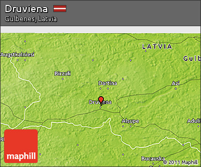 Physical 3D Map of Druviena