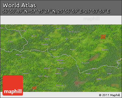 Satellite 3D Map of the Area around 57° 3' 8" N, 26° 25' 29" E