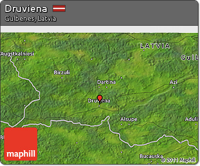 Satellite 3D Map of Druviena