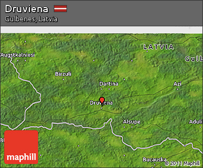 Satellite 3D Map of Druviena