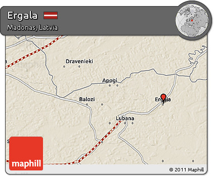 Shaded Relief 3D Map of Ergala
