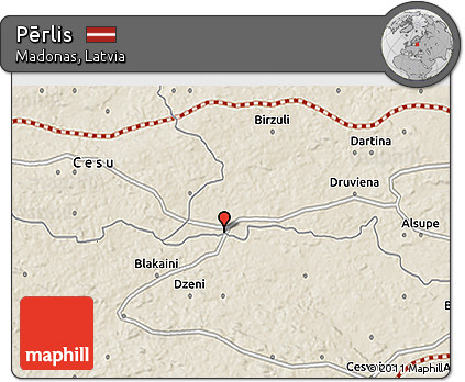 Shaded Relief 3D Map of Pērlis
