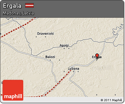 Shaded Relief 3D Map of Ergala