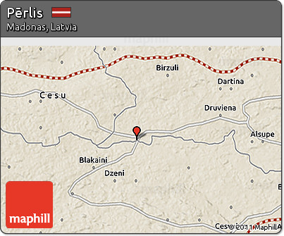 Shaded Relief 3D Map of Pērlis