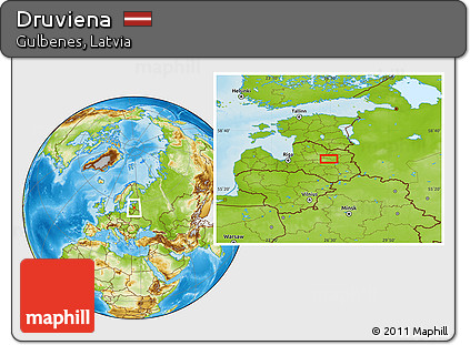 Physical Location Map of Druviena