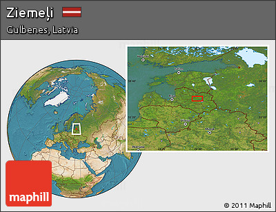 Satellite Location Map of Ziemeļi