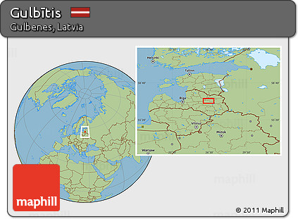 Savanna Style Location Map of Gulbītis