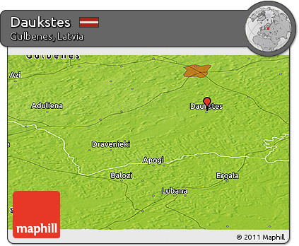 Physical Panoramic Map of Daukstes