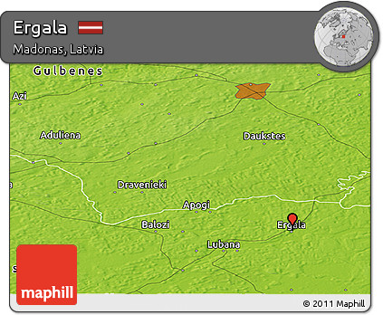 Physical Panoramic Map of Ergala