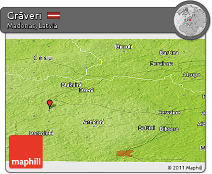 Physical Panoramic Map of Grāveri