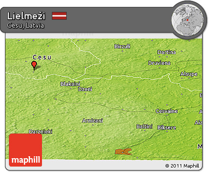 Physical Panoramic Map of Lielmeži
