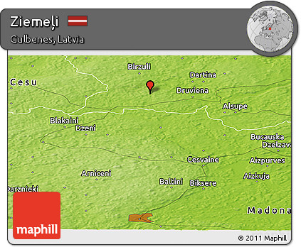 Physical Panoramic Map of Ziemeļi