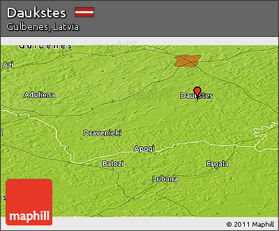 Physical Panoramic Map of Daukstes